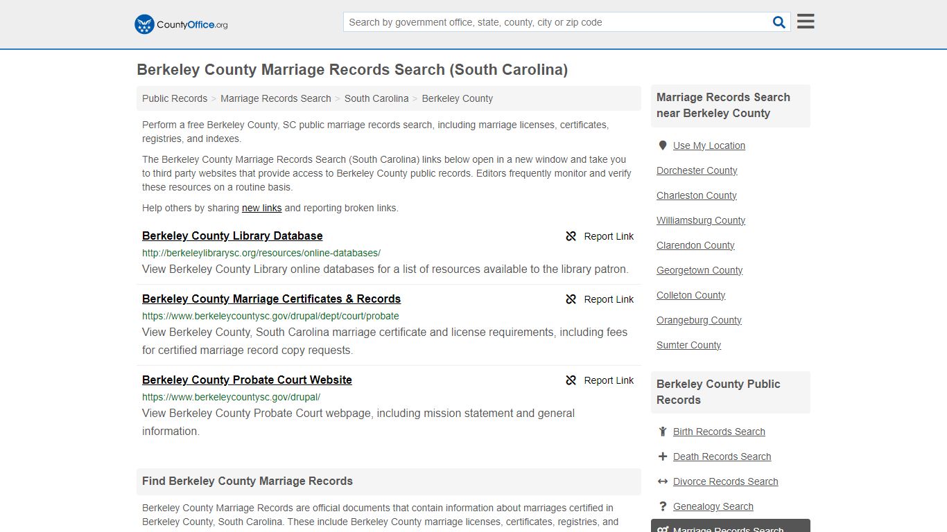 Marriage Records Search - Berkeley County, SC (Marriage Licenses ...